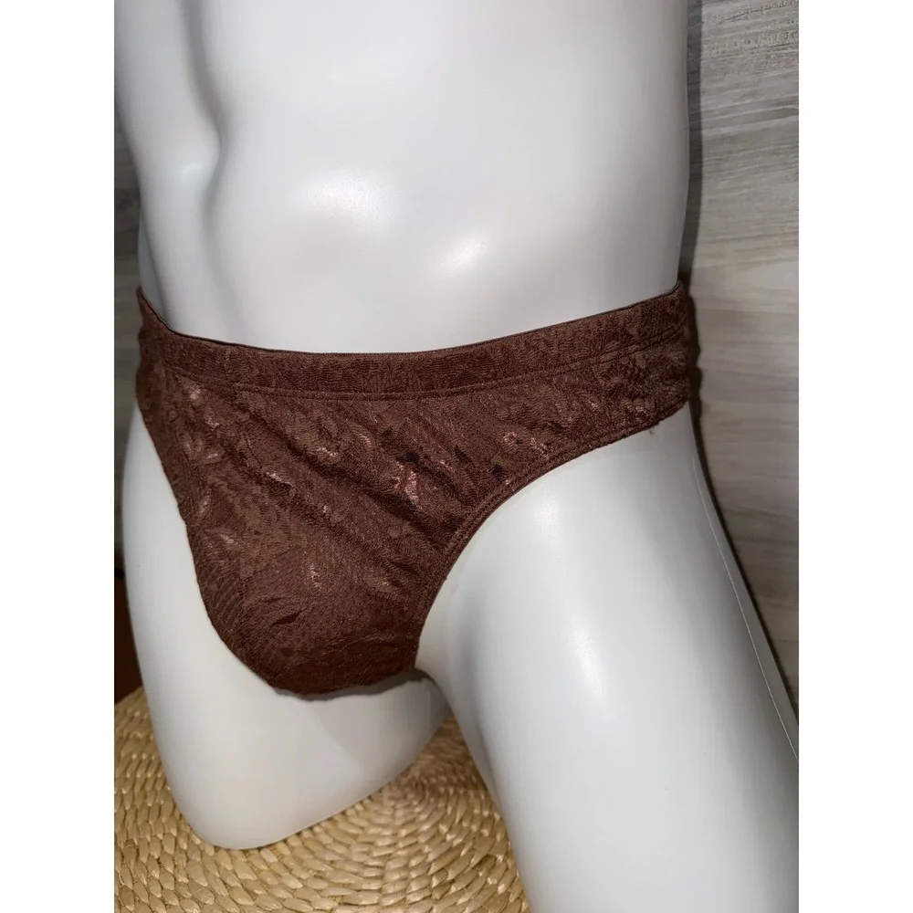 Cosabella Never Say Never Classic G-String Thong Brown Lace G-String NWT‎ L